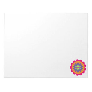 orange and pink floral shapes illustration notepad