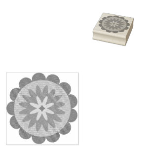 orange and pink floral shapes illustration rubber stamp