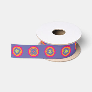 orange and pink floral shapes illustration satin ribbon
