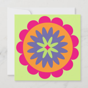 orange and pink floral shapes illustration thank you card
