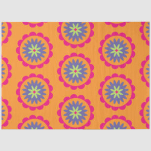 orange and pink floral shapes illustration tissue paper