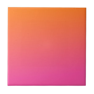 Orange and Pink Gradient Ceramic Tile