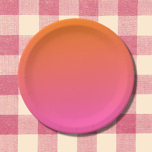 Orange and Pink Gradient Paper Plate