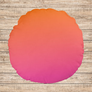 Orange and Pink Gradient Round Cushion