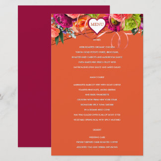 Orange and Pink Rose Menu