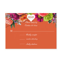 Orange and Pink Rose RSVP
