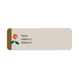 Orange and Pink Rose Save the Date Return Address Label