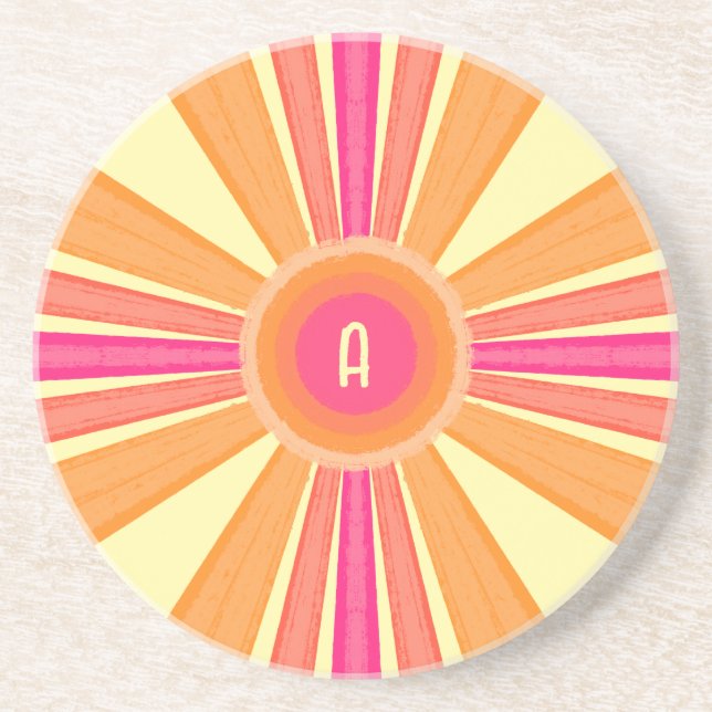 Orange and Pink Sunshine Coaster (Front)