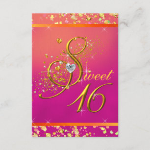 Orange and Pink Sweet Sixteen Party Invitation