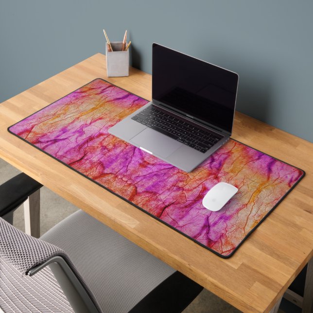 Orange and Pink Tissue Paper Design Desk Mat (Office 2)