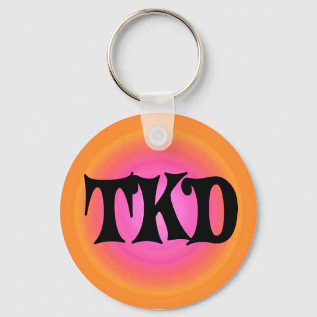 Orange and Pink TKD Keychain (Front)