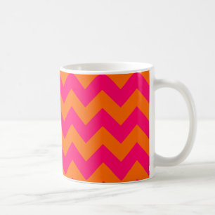 Orange and Pink Zigzag Coffee Mug