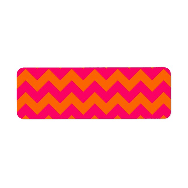 Orange and Pink Zigzag Return Address Label (Front)