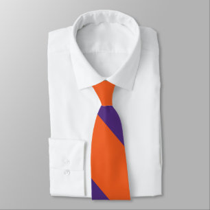 Orange and Plum Broad University Stripe Tie