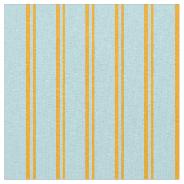 Orange and Powder Blue Coloured Pattern of Stripes Fabric (Close Up)