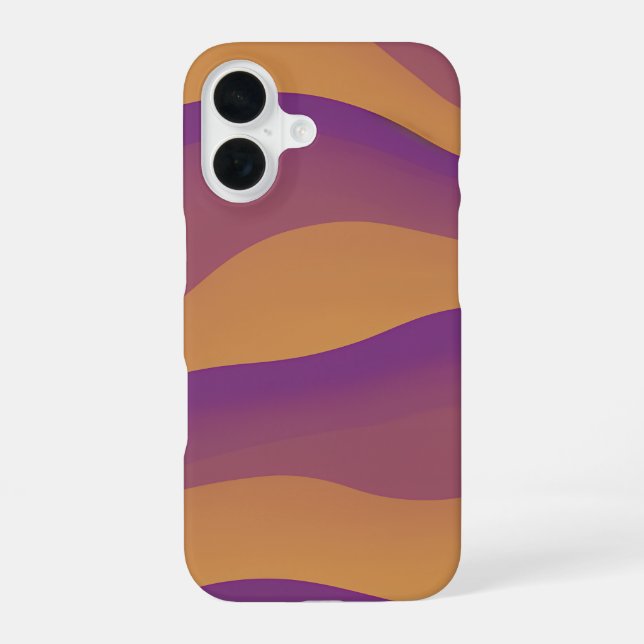 Orange and Purple Abstract Wave Pattern iPhone 16 Case (Back)