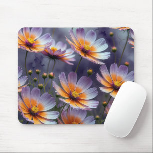 Orange and Purple Cosmos Abstract Mouse Pad