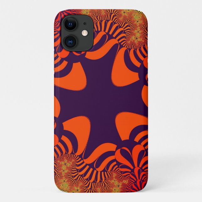 Orange and Purple Cross Case-Mate iPhone Case (Back)