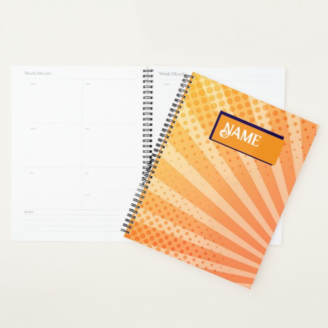 Orange and purple Dotted striped pattern Planner (Display)