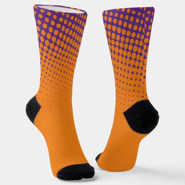 Orange And Purple Gradient Pattern Socks (Angled)