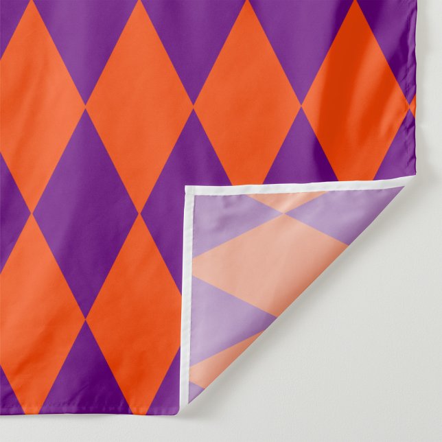 Orange and Purple Harlequin Checkered Design  Fabric (Creator Uploaded)
