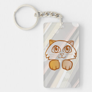 Orange and purple kittens key ring