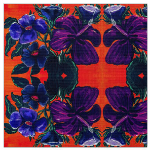 Orange and Purple Lilies Fabric 