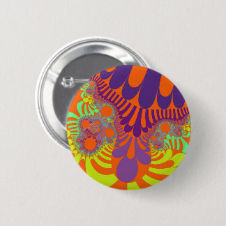Orange and Purple Mod 6 Cm Round Badge