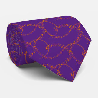 Orange and Purple Music Note Pattern Neck Tie