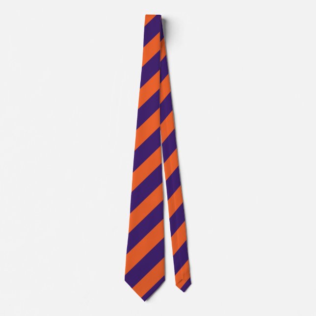 Orange and Purple Regimental Stripe Tie (Front)