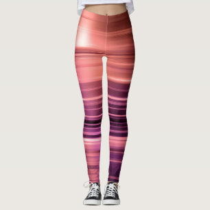 Orange and purple stripes pattern leggings