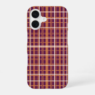 Orange and Purple Tartan Plaid Pattern iPhone 16 Case