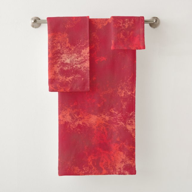 Orange and Red  Bath Towel Set (Insitu)
