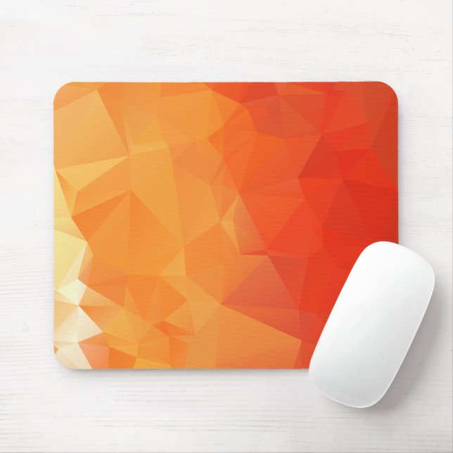 Orange and Red Facet Pattern Mouse Pad (With Mouse)