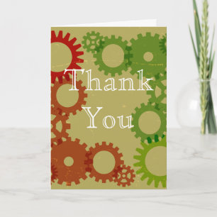 Orange and red gear background, ThankYou Thank You Card
