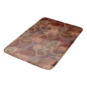 orange and red Marble abstract Bath Mat