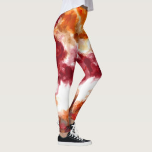Orange and Red Marble Leggings