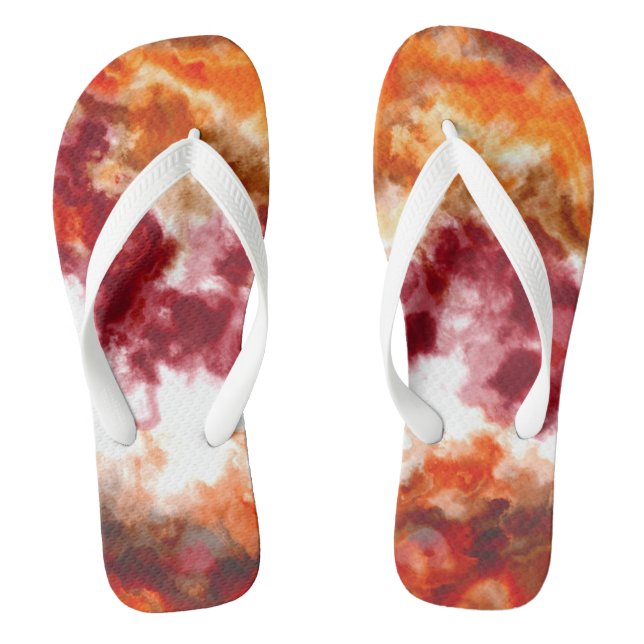 Orange and Red Marble Thongs (Footbed)