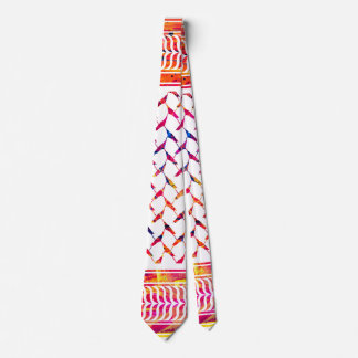 Orange and Red Palestinian Kuffiyeh Tie