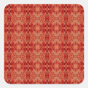 Orange and Red Pattern Square Sticker