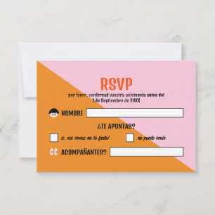 Orange and Rosa Boda WedFest Festival RSVP Card