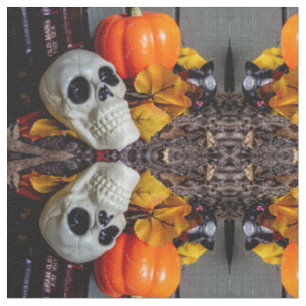 Orange and Skull Fabric