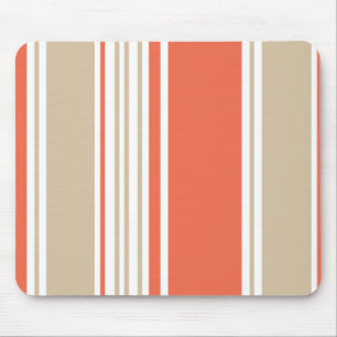 Orange and Tan Modern Stripes Mouse Pad