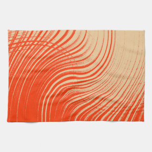 Orange and Tan Tea Towel