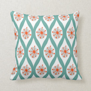 Orange and Teal Abstract Cushion