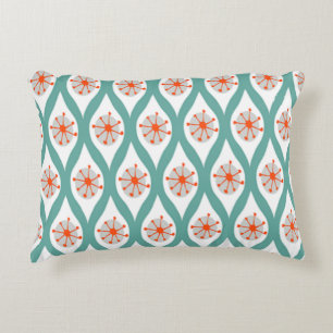 Orange and Teal Abstract Decorative Cushion