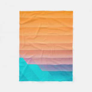 Orange and teal illustration fleece blanket