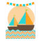 Orange and Teal Nautical Sailboat Nursery Poster