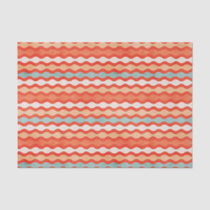 Orange and Teal Stripes Tissue Paper