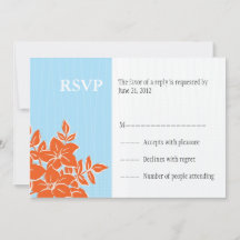 Orange and Tiffany Wedding RSVP Response Card